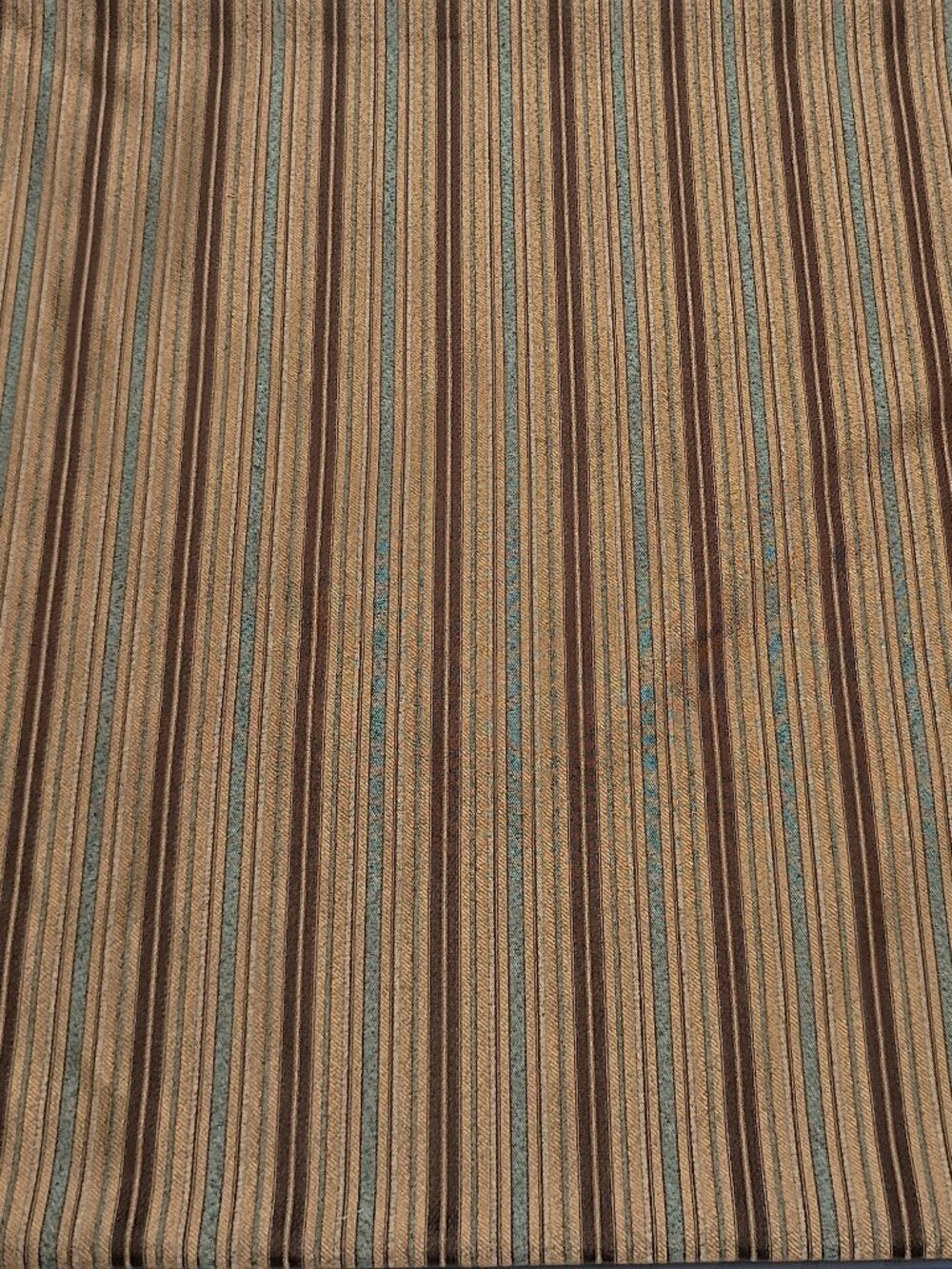 10 Yards Microtex Jacquard Eduard Upholstery Fabric Gold Brown Striped Vintage